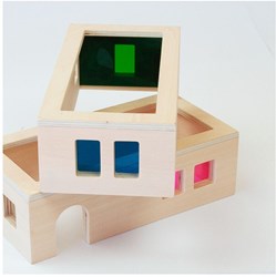 Andreu Toys Bauspielzeug - Transparentes Dorf Lernspiel aus Karton