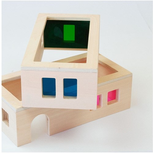 Andreu Toys Bauspielzeug - Transparentes Dorf Lernspiel aus Karton