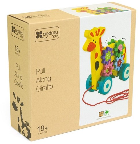 Andreu Toys Holz Nachziehtier Giraffe - pädagogisches Spielzeug für Kinder-2