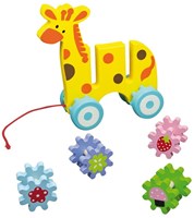 Andreu Toys Holz Nachziehtier Giraffe - pädagogisches Spielzeug für Kinder