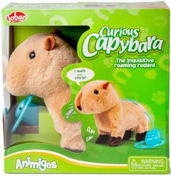 Tobar Plüsch Capybara interaktives Spielzeug mit Lauf- und Soundfunktion