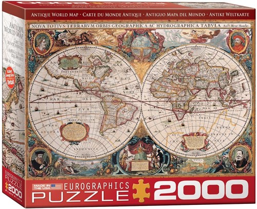 Eurographics Puzzle Weltkarte antik - 2000 Teile Karton-2