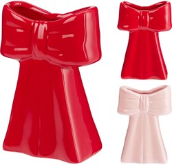 Home & Styling Vase Schleife Keramik 13cm rot rosa Dekoration