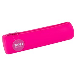 APLI Kids Federmäppchen Silikon soft touch rosa - flexibel und wasserfest