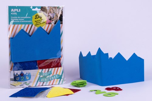 APLI Kids Geburtstagskrone blau aus Schaumstoff für Kinder - personalisierbar-2