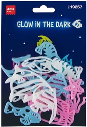 APLI Kids Sticker - Glow in the dark Fische 12 Stück Karton