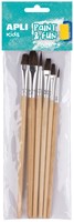 APLI Kids Holzpinsel Set - Malpinsel für Kinder - 6 Stück