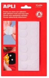APLI Kids Klettband selbstklebend rund weiß 19 mm 12 Stück - starke Haftung