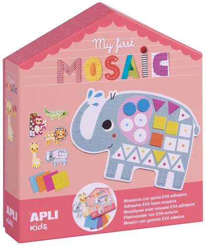 APLI Kids Mosaik Tiere - Kreatives Bastelspielzeug mit Schaumstoff und XXL Karten