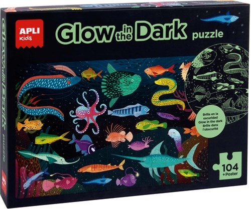 APLI Kids APLI – Ocean Puzzle Glow in the Dark 104-teilig + Poster