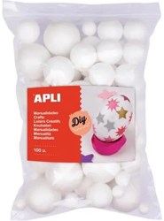 APLI Kids Styroporkugeln Bastelset - 100 Stück - verschiedene Größen