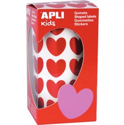 APLI Kids Sticker Herzchen Rolle 20x18 mm Dekoration Basteln