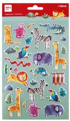 APLI Kids Sticker Safari Tiere 28 Stück - kreative Bastelaufkleber