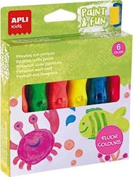 APLI Kids Malfarben Tuben mit Pinsel - Neon Kinder Malset - 6 Farben