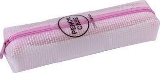 APLI Kids Etui Zipperbag rosa - stabile transparente Aufbewahrungstasche