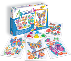 Sentosphère Aquarell Malset für Kinder Schmetterlinge und Blumen