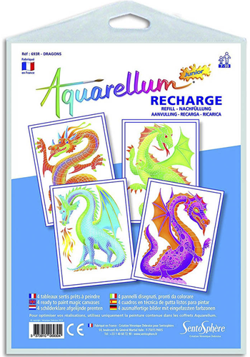 Sentosphère Aquarell Nachfüllpackung Drachen Malplatten 18x25 cm Fantasy