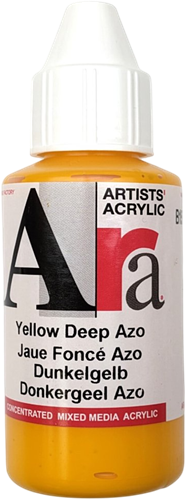 Ara Acrylfarbe Dunkel Azo Gelb 100 ml - Künstlerfarbe für leuchtende Effekte