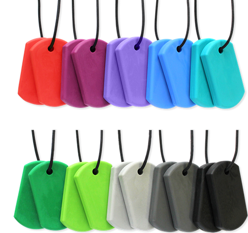 Ark Therapeutics Kaufschmuck Spielzeug Chew Tags Lavendel XXT extra stark Dunne, discrete kauwketting met twee hangers in dog-tag-stijl, voor kinderen en volwassenen.-2