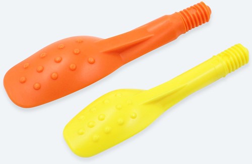ARK Therapeutic Löffelaufsatz Spielzeug Z-Vibe rot Kunststoff Getextureerde therapielepel als opzetstuk voor de Z-Vibe, voor sensorische lepelvoeding.-2