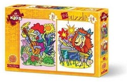 Art Puzzle Kinderpuzzle Musician Animals 2-in-1 12 Teile Lernspielzeug