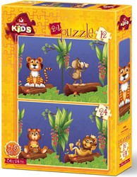 Art Puzzle 2 Puzzles - Freunde im Wald - 12 Teile