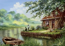 Art Puzzle Abend-Angelrute - 500 Teile