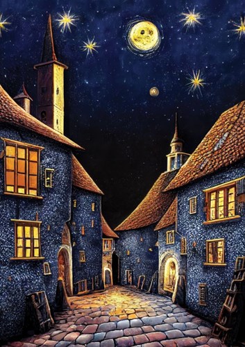 Art Puzzle Puzzle Medieval Inn Night - 500 Teile Puzzle Spiel