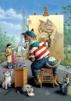 Art Puzzle Puzzle Painter Cat - 500 Teile Katzen malen