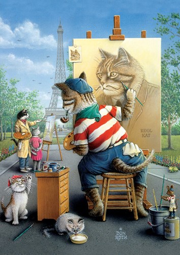 Art Puzzle Puzzle Painter Cat - 500 Teile Katzen malen