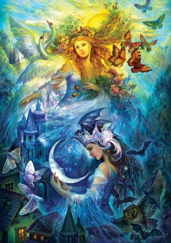 Art Puzzle Puzzle Prinzessinnen Tag und Nacht - 1000 Teile Karton