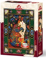 Art Puzzle Puzzle The Royal Cat - 1000 Teile - buntes Katzenmotiv-2