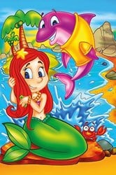 Art Puzzle Holzpuzzle - Meerjungfrau und Freunde - 16 Teile Spielzeug