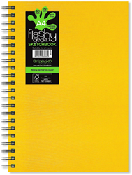 Artgecko Skizzenbuch A4 Spiralbindung gelb-weiß 150g 40 Blatt langlebig