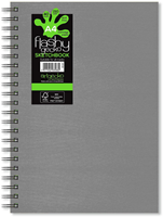 Artgecko Artgecko Flashy Spiral-Skizzenbuch, A4, Hochformat, 150 g, 40 Blatt, weiß-grauer Einband