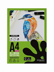 Artgecko Skizzenblock A4 Zeichenpapier 150gr 40 Blatt weiß säurefrei