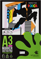 Artgecko Skizzenblock Marker A3 schwarzes Papier 250g 30 Blatt kreativ