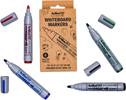 Artline Whiteboard Marker Set 2.0mm Eco-Green 4 Farben trocken abwischbar