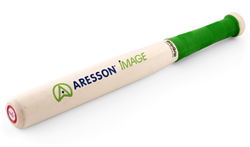 Aresson Rounders Schläger Holz Gummi 45 cm - Sportspielzeug schwarz