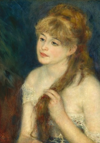Grafika Auguste Renoir: Young Woman Braiding Her Hair, 1876 - 1000 Teile