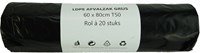 Afvalzak 60L grijs 20 stuks op rol