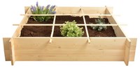 Esschert Design Holz Hochbeet 9-Fächer mit Unkrautvlies für Balkon Garten