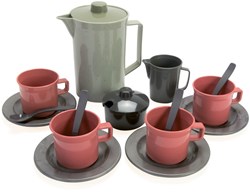 Dantoy Green Bean Kaffeeset - nachhaltiges Spielzeug Kaffeeservice 17-teilig