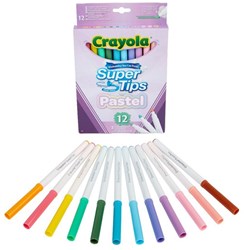 Crayola Filzstifte Pastell - Supertips 12 Farben für Kinder und Erwachsene