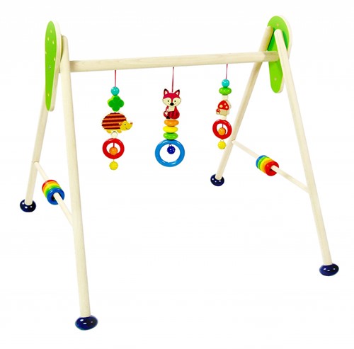 Hess Babygym Holz Spielbogen Waldtiere buntes Babyspielzeug