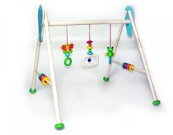 Hess Holz-Babygym Frosch Toni - buntes Babyspielzeug