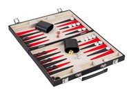 Backgammon Reisespiel Koffer schwarz strategisches Brettspiel tragbar-2