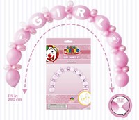 Globos Ballongirlande Babyshower Mädchen rosa Dekoset 290cm