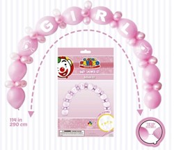 Globos Ballongirlande Babyshower Mädchen rosa Dekoset 290cm