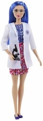 Barbie GTN65 - Blonde Puppe rhythmische Sportgymnastin (ca. 30 cm) mit schillerndem Metallic-Gymnastikanzug, 2 Keulen und Band, tolles Geschenk für Kinder ab 3 Jahren